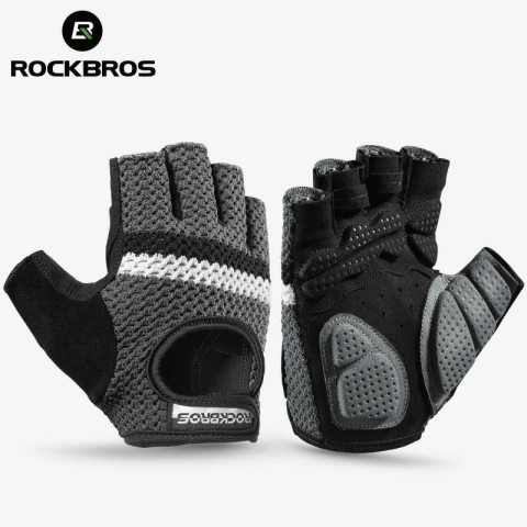 Rockbros luvas de ciclismo dos homens das mulheres de fitness breatahble sbr à prova de choque luvas sem dedos moto mtb bicicleta acessórios