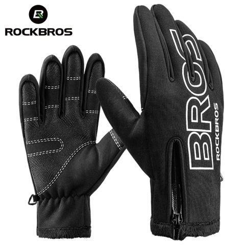 ROCKBROS Winter Cycling Full Finger Gloves Keep Warm Touch Screen Long Finger Motorcycle Electric Bicycle Waterproof Ski Gloves