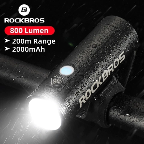 ROCKBROS Bike Front Light Rainproof USB Rechargeable Bicycle Light 400LM Cycling Headlight LED 2000mAh Flashlight MTB Bike Lamp