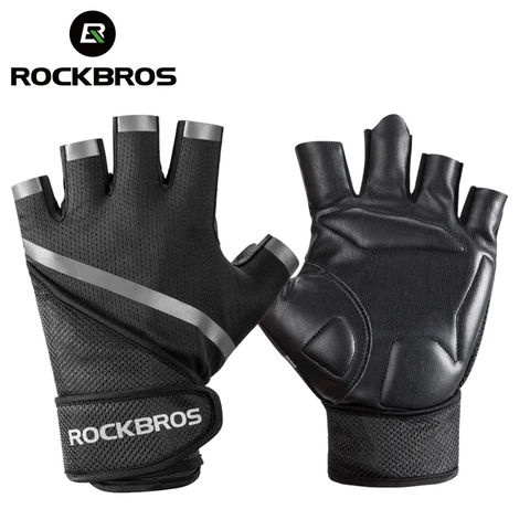 Luvas de ginástica anti-derrapante para levantamento de peso ROCKBROS proteçã