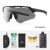 Óculos polarizados com 4 lentes, acessórios incluídos, ideal para atividades ao ar livre.