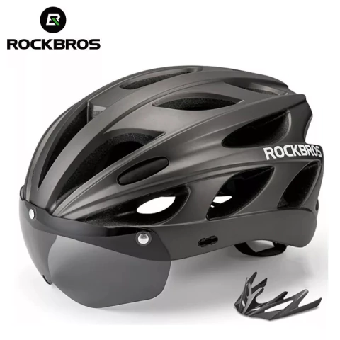 Capacete de Ciclismo com Óculos de Proteção Magnético