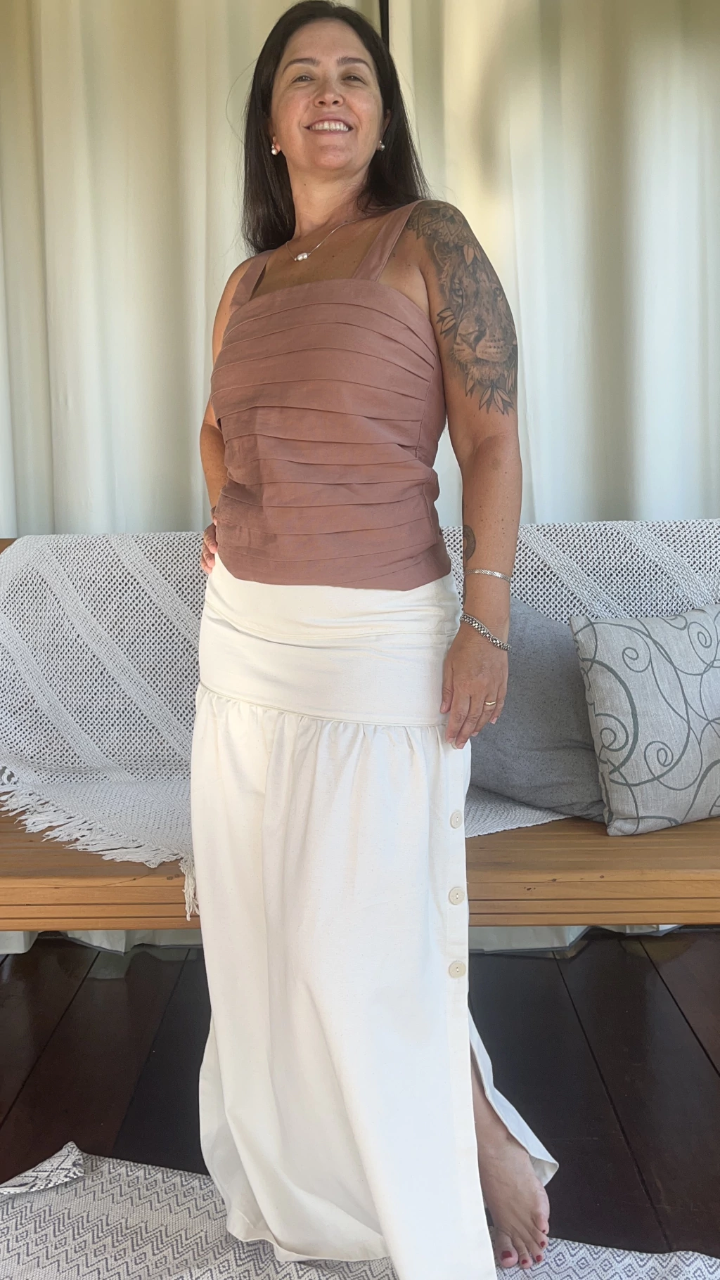 Blusa Drapeada Mocha