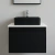 Vanitory con cajón oculto Total Black 60 cm + Tapa Laqueada blanca Lisa. - comprar online