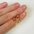 Aro mini dorado strass Floral Bordó - comprar online