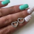 Aro mini amour dorado calado con strass