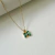 Conjunto Dorado Motyl Verde Tornasol con Cubic
