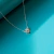 Conjunto plateado corazón Delinna cubic