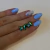 Aro Mini Dorado Mariposa Cristal Verde