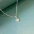 Conjunto plateado Corazón anya cubic amarillo