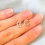 Aro mini plateado Lunita strass