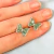 Aro plateado mini strass Mariposa Gina verde - comprar online