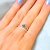 Anillo plateado Vancleef verde rayado cubic
