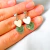 Aro mini colgante acero común Doble corazón verde - comprar online