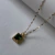 Conjunto Dorada Piedra Cuadrada Verde Cubic