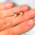 Aro mini plateado caracol strass verde - comprar online