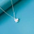 Conjunto plateado Flor bicolor con cubic