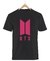 Remera BTS Logo Negra Manga Corta 100% Algodón Peinado