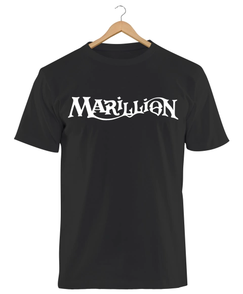 Remera Marillion Logo Negra Manga Corta 100% Algodón Peinado