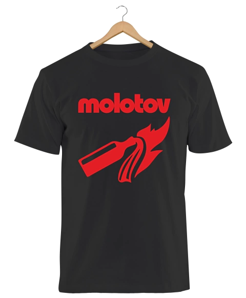 Remera Molotov Negra Manga Corta 100% Algodón Peinado