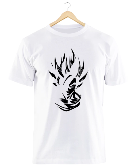Remera Dragon Ball Goku Blanca Manga Corta 100% Algodón Peinado