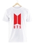 Remera BTS Logo Blanca Manga Corta 100% Algodón Peinado - comprar online