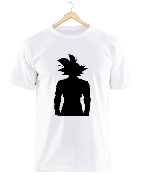 Remera Dragon Ball Goku Silueta Blanca Manga Corta 100% Algodón Peinado