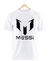 Remera Messi Logo Blanca Manga Corta 100% Algodón Peinado