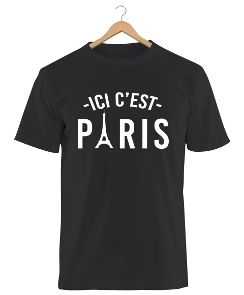Remera Messi Ici Cest Paris Negra Manga Corta 100% Algodón Peinado