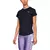 Camiseta de corrida feminina preta da Under Armour, modelo Speed Stride SS, com ajuste confortável e tecido leve.