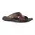Chinelo masculino de couro marrom Pinhão da marca Pegada, modelo slide, com detalhes em costura e furos para ventilação.