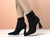 Bota Mariotta Knit Salto Taça Cano Meia Preto - loja online
