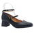 Scarpin Vizzano preto com fivela e salto bloco, ideal para diversas ocasiões.