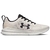 Tênis esportivo masculino branco da Under Armour, com detalhes em preto e logo na lateral.