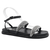 Sandália Flat Ana Laura Strass Flatform Preto - comprar online