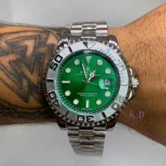 YACHT MASTER PRESIDENTE (PRATA/VERDE) - loja online