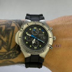 ECO DRIVE BORRACHA FUNCIONAL (PRATA/PRETO/AZUL)