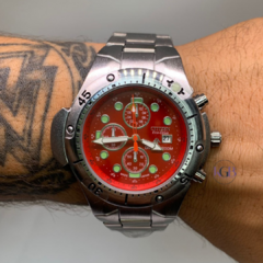 ECO DRIVE AÇO (VERMELHO/PRATA)