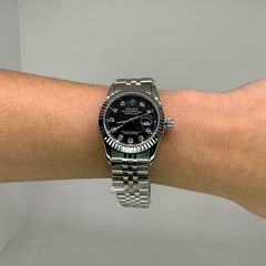 ROLEX (PRATA/PRETO) (30mm)