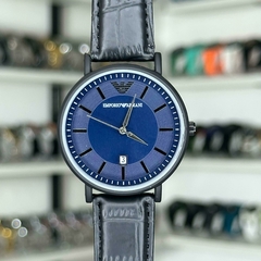 AX 004 COURO (PRETO/AZUL) - KGB ACESSÓRIOS