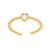 Anillo Corazón y zirconia - Cobre chapado en oro - Ajustable en internet