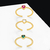 Anillo Corazón y zirconia - Cobre chapado en oro - Ajustable - comprar online