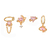 Set x4 Aros Pink - Cobre chapado en oro - tienda online