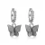 Aros mariposa con strass - Plateado