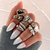 Set x6 anillos retro