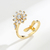 Anillo Flor y Abejita Giratorio - Ajustable - Cobre enchapado en oro en internet