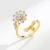 Anillo Flor y Abejita Giratorio - Ajustable - Cobre enchapado en oro en internet