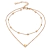 Collar doble corazón simple - online store