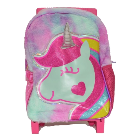 Mochila Jardin Unicornio Peluche Carrito 12"