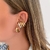 Brinco Argola Lisa Tubo Banho de Ouro 18K